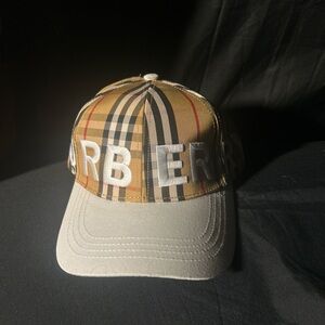 Burberry Tan and Black Logo Cap